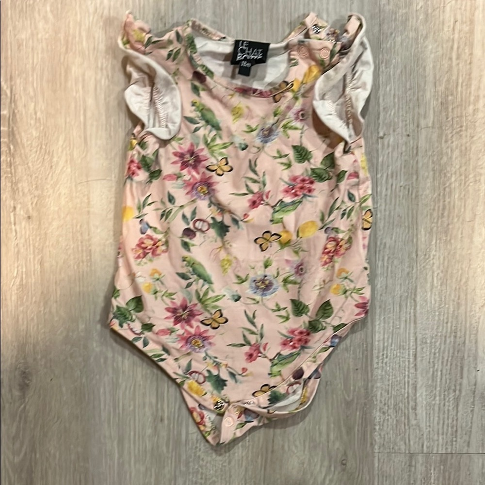 Floral Baby‎ Bodysuit with Ruffle Sleeves